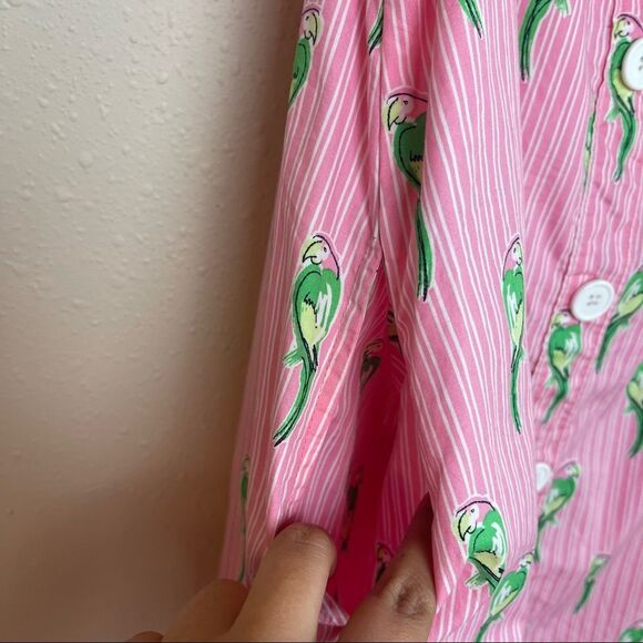 Crown & Ivy Tropical Parrot Bird Button Back Lined Dress Size Small - Picture 6 of 7